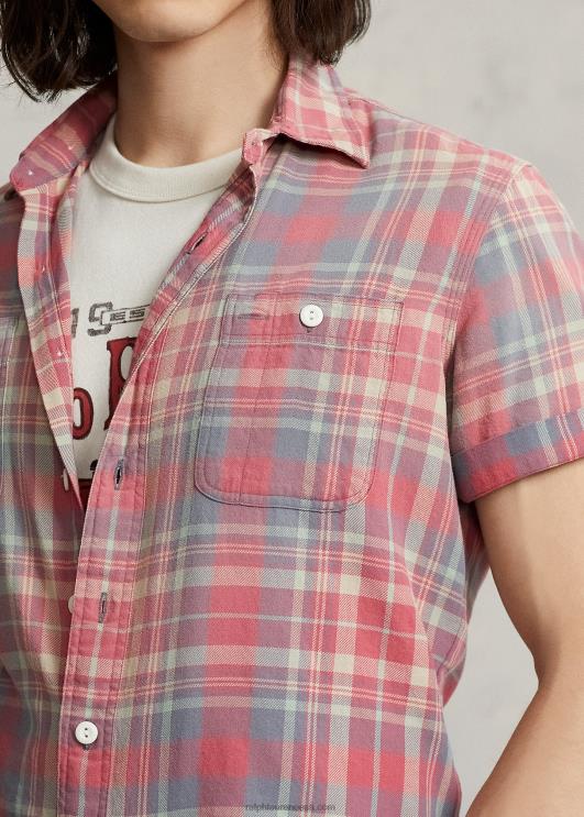 Ralph Lauren mehed klassikaline ruuduline flanellist töösärk PR0V8452 roosa/sinine multi