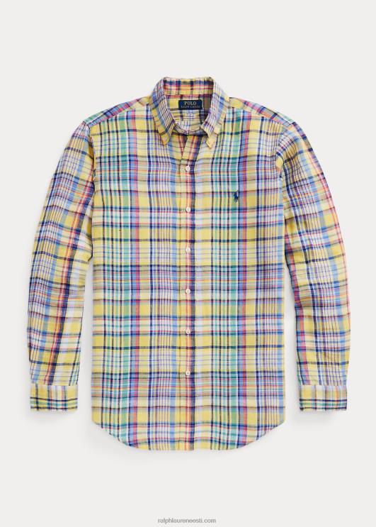 Ralph Lauren mehed klassikaline ruuduline linane särk PR0V1142 kollane/roheline multi
