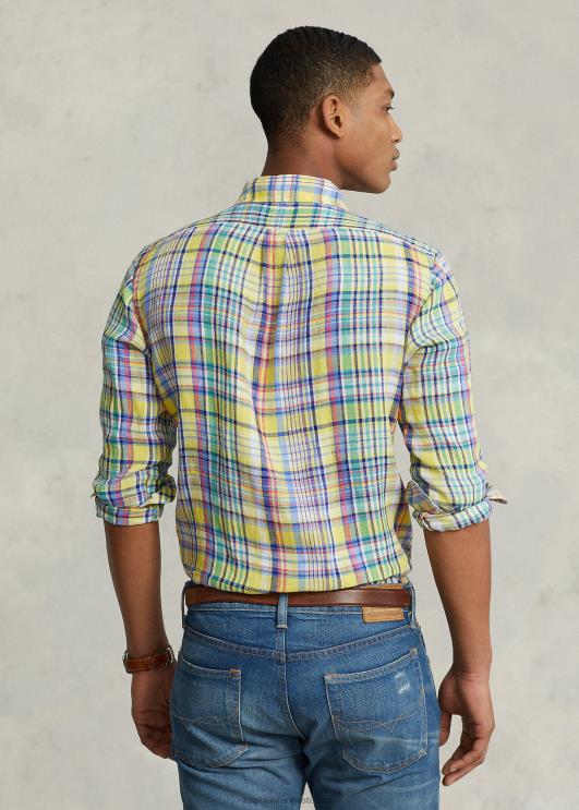 Ralph Lauren mehed klassikaline ruuduline linane särk PR0V1142 kollane/roheline multi