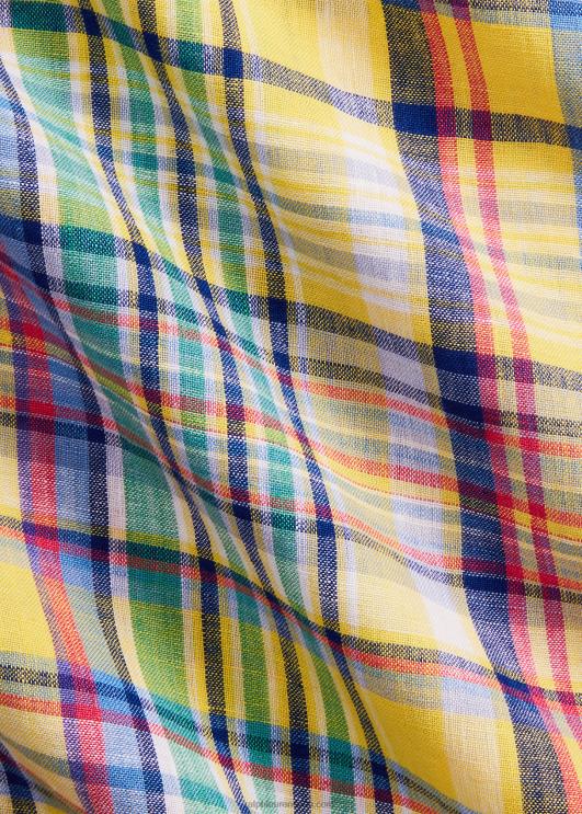 Ralph Lauren mehed klassikaline ruuduline linane särk PR0V1142 kollane/roheline multi