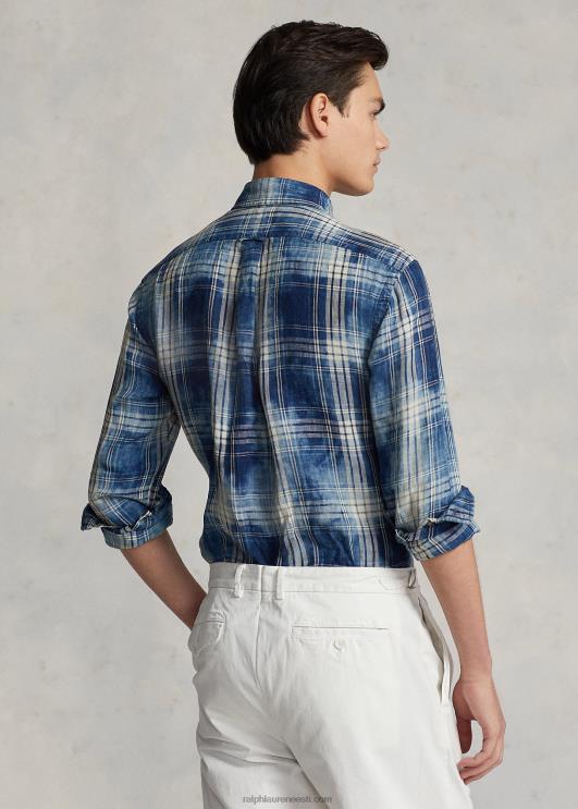 Ralph Lauren mehed klassikaline ruuduline linane särk PR0V1148 indigo valge multi