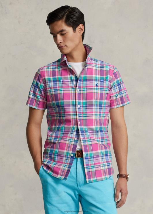 Ralph Lauren mehed klassikaline ruuduline oxfordi särk PR0V1080 tumeroosa/roheline multi