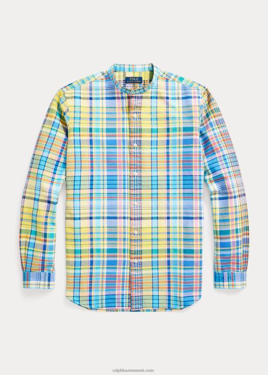 Ralph Lauren mehed klassikaline ruuduline oxfordi särk PR0V970 kollane/türkiissinine