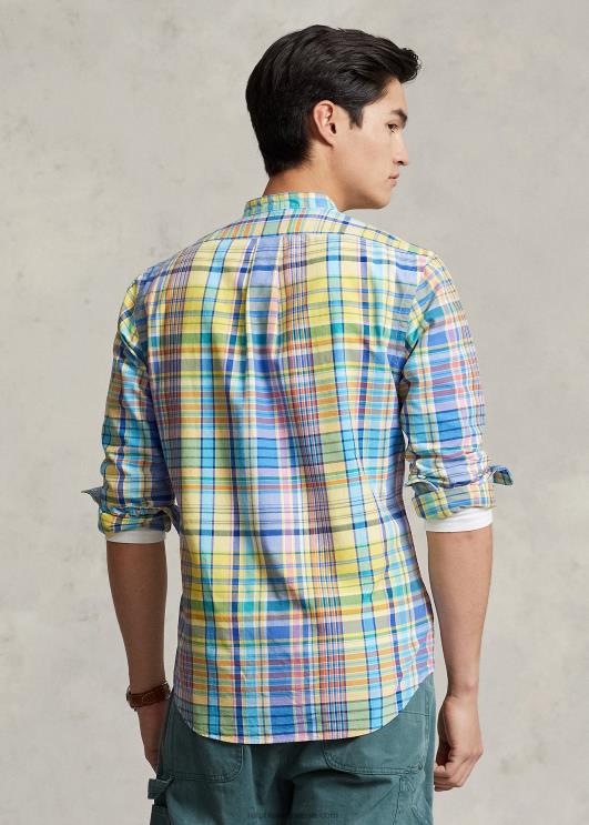 Ralph Lauren mehed klassikaline ruuduline oxfordi särk PR0V970 kollane/türkiissinine