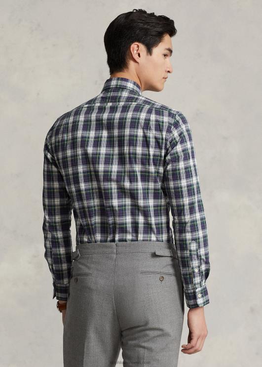 Ralph Lauren mehed klassikaline ruuduline pestud poplinsärk PR0V8594 roheline/kollane multi