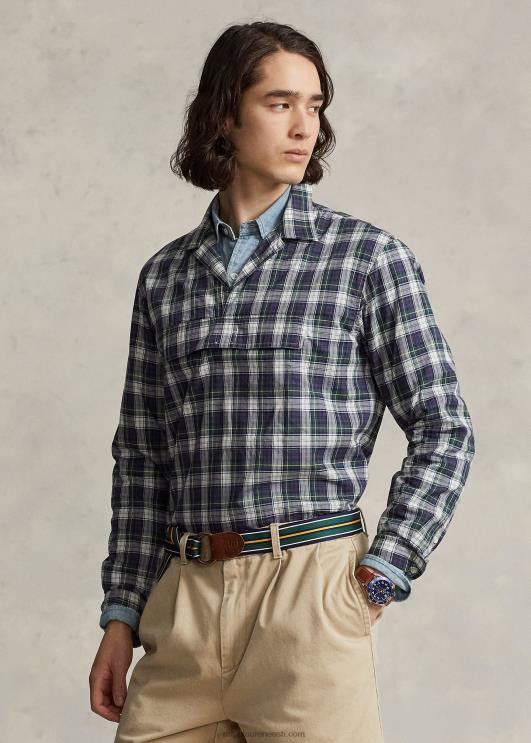 Ralph Lauren mehed klassikaline ruuduline popliinsärk PR0V1271 roheline/kollane multi