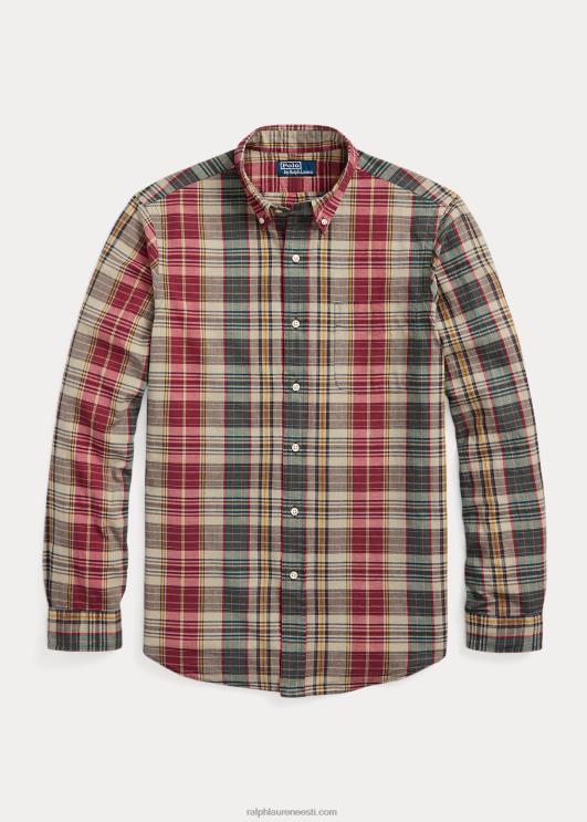 Ralph Lauren mehed klassikaline ruuduline särk PR0V8430 beež/punane multi