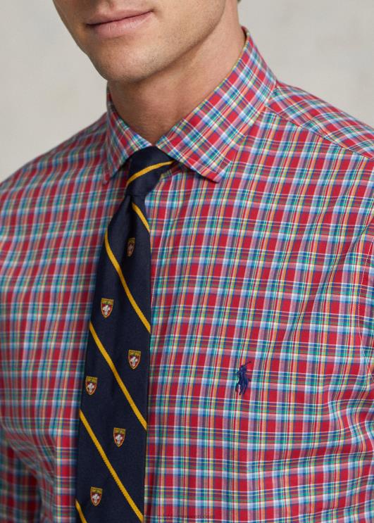 Ralph Lauren mehed klassikaline ruuduline veniv poplinsärk PR0V453 punane/kollane multi