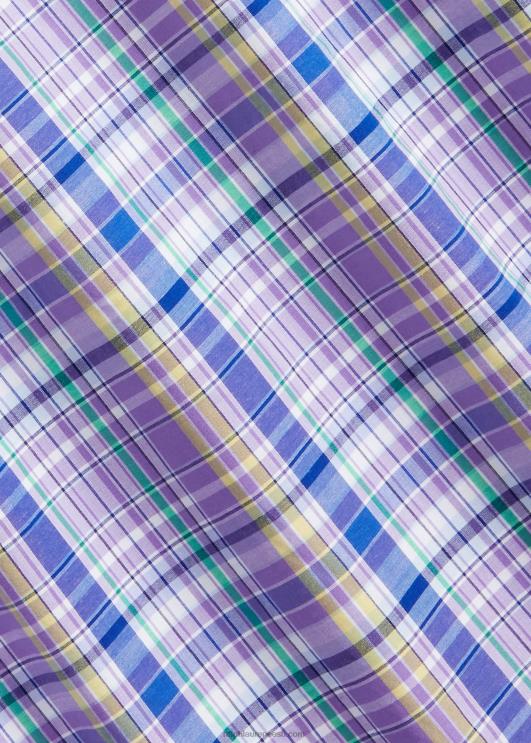 Ralph Lauren mehed klassikaline ruuduline veniv poplinsärk PR0V572 lilla/kollane multi