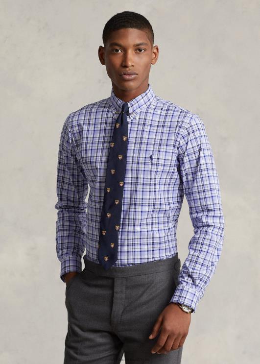 Ralph Lauren mehed klassikaline ruuduline veniv poplinsärk PR0V574 helesinine multi