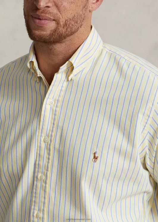 Ralph Lauren mehed klassikaline sobiv oxfordi särk PR0V1599 kollane/merepunane multi