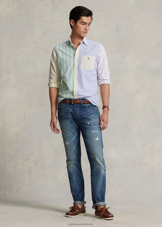 Ralph Lauren mehed klassikaline triibuline oxfordi lõbus särk PR0V928 uhke triibuline lõbus särk