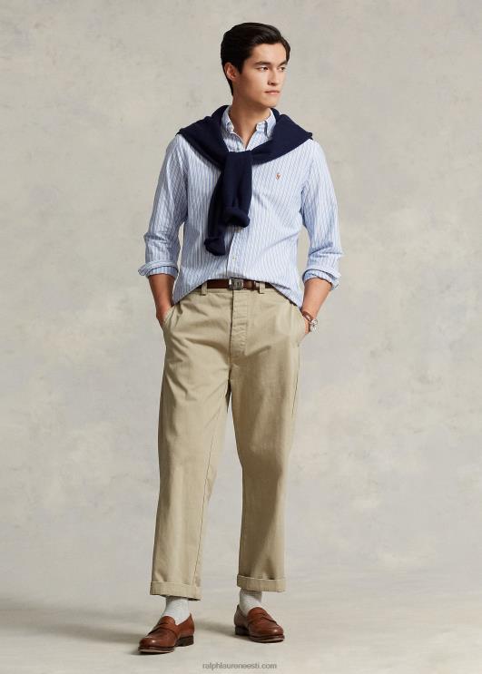 Ralph Lauren mehed klassikaline triibuline oxfordi särk PR0V8416 sinine multi/valge