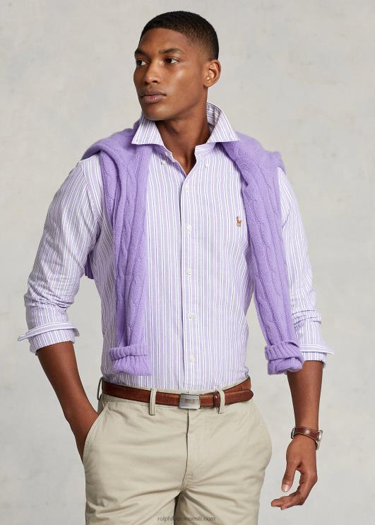 Ralph Lauren mehed klassikaline triibuline oxfordi särk PR0V8418 hampton lilla/mereväe multi
