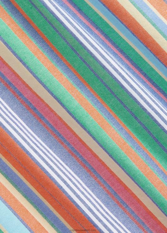 Ralph Lauren mehed klassikaline triibuline oxfordi särk PR0V8419 oranž/roheline multi