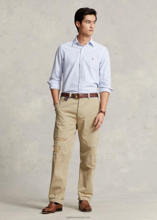 Ralph Lauren mehed klassikaline triibuline oxfordi särk PR0V8477 sinine/valge