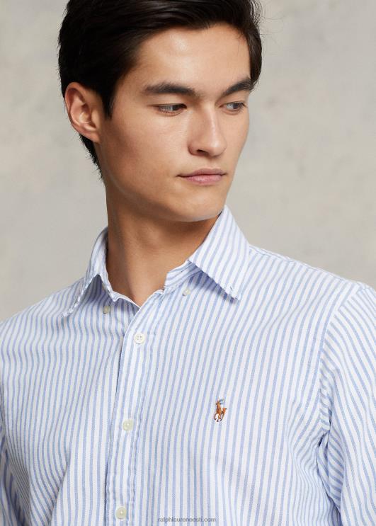 Ralph Lauren mehed klassikaline triibuline oxfordi särk PR0V8477 sinine/valge