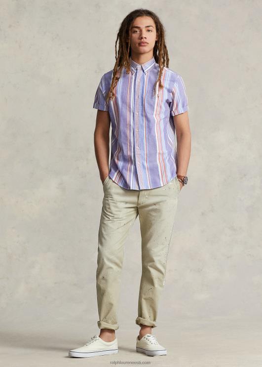 Ralph Lauren mehed klassikaline triibuline oxfordi särk PR0V853 mere-/valge multi