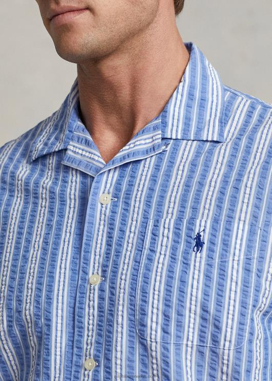 Ralph Lauren mehed klassikaline triibuline seersucker särk PR0V530 sinine/valge