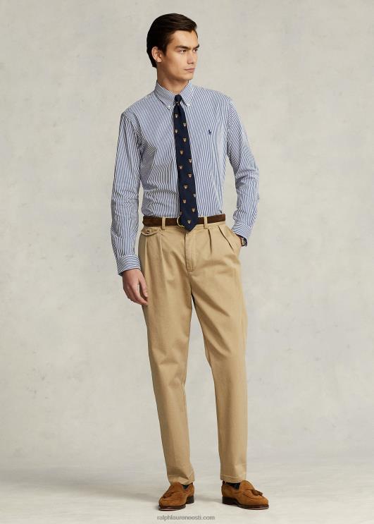 Ralph Lauren mehed klassikaline triibuline veniv poplinsärk PR0V772 mereväe/valge