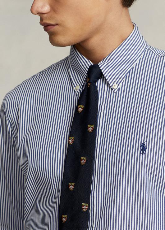 Ralph Lauren mehed klassikaline triibuline veniv poplinsärk PR0V772 mereväe/valge