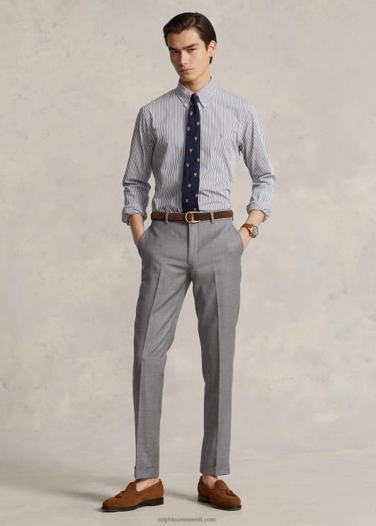 Ralph Lauren mehed klassikaline triibuline veniv poplinsärk PR0V776 loft hall/valge