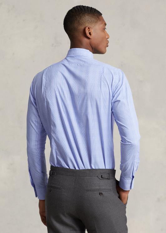 Ralph Lauren mehed klassikalise sobivusega ruuduline esinemissärk PR0V8488 helesinine/valge