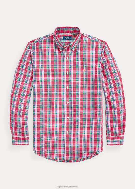 Ralph Lauren mehed klassikalise sobivusega ruuduline esinemissärk PR0V8668 sügavroosa/kuninglik multi