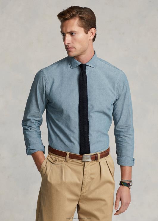 Ralph Lauren mehed kohandatud Chambray särk PR0V8467 indigo