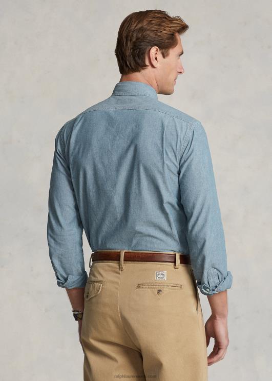 Ralph Lauren mehed kohandatud Chambray särk PR0V8467 indigo