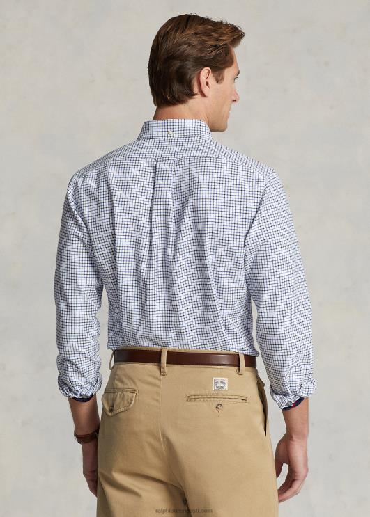 Ralph Lauren mehed kohandatud sobivusega ruuduline oxfordi särk PR0V8627 mere-/sinine multi