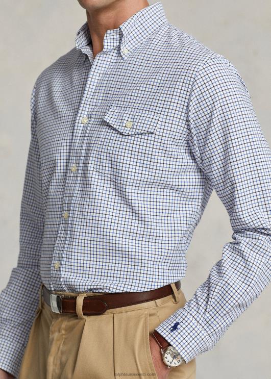 Ralph Lauren mehed kohandatud sobivusega ruuduline oxfordi särk PR0V8627 mere-/sinine multi