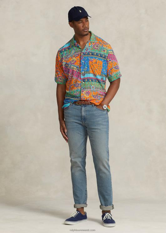 Ralph Lauren mehed lapitehnikas mustriga leerisärk PR0V1358 provence medaljon