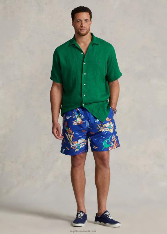 Ralph Lauren mehed linane leerisärk PR0V1497 sportlik roheline