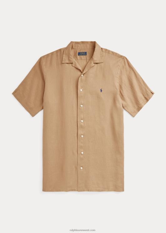 Ralph Lauren mehed linane leerisärk PR0V1498 vintage khaki