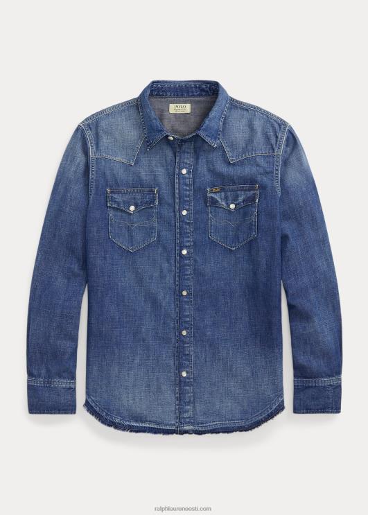 Ralph Lauren mehed narmendunud servaga teksariidest läänesärk PR0V1205 merevägi