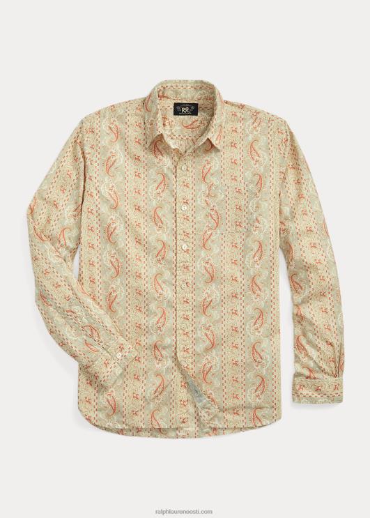 Ralph Lauren mehed paisley mustriga kootud särk PR0V1722 punane/pruun