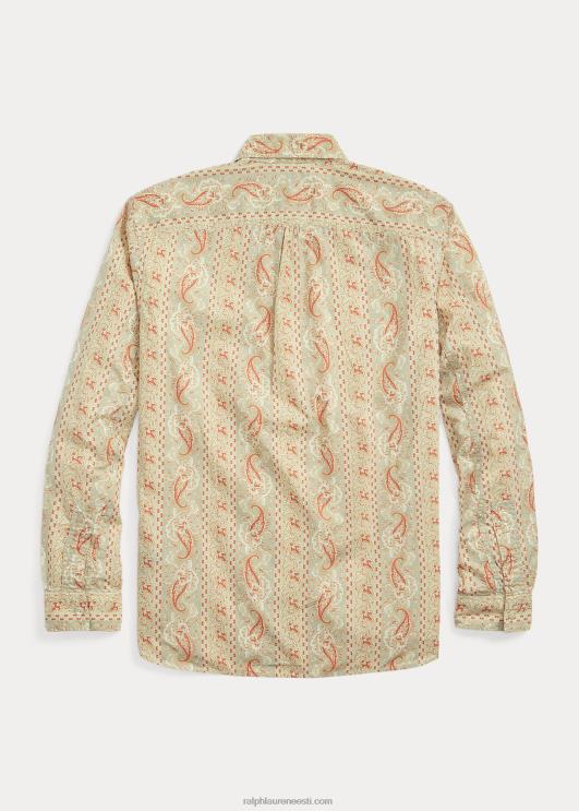 Ralph Lauren mehed paisley mustriga kootud särk PR0V1722 punane/pruun