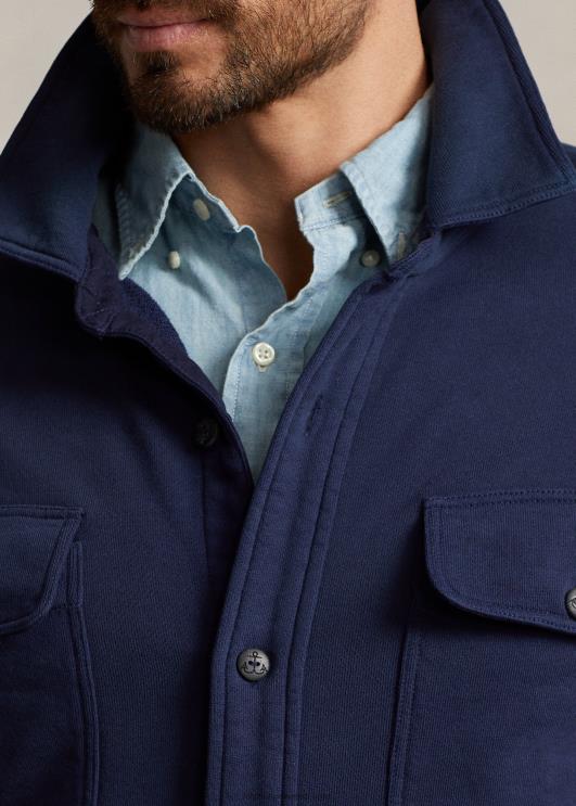 Ralph Lauren mehed prantsuse frotee töösärk PR0V1549 kruiisilaevastik