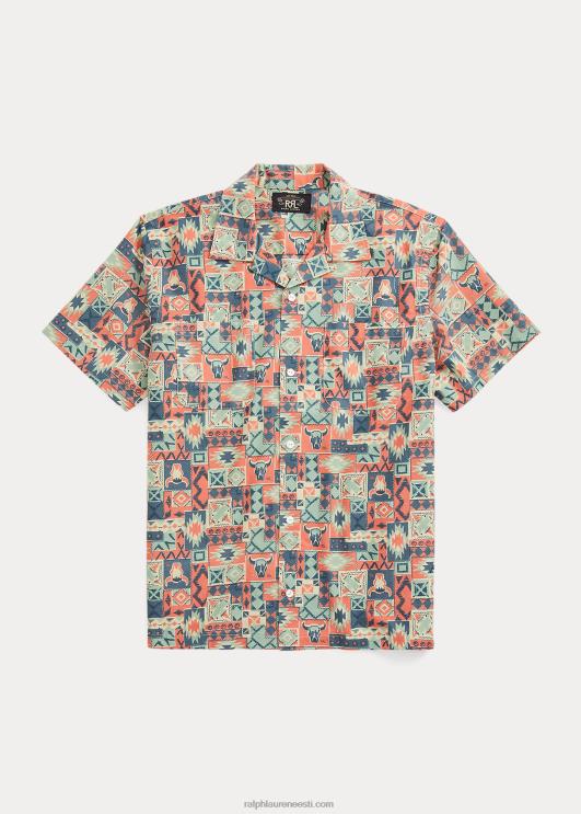 Ralph Lauren mehed prindiga kootud leerisärk PR0V1774 sinine/multi