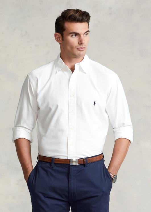 Ralph Lauren mehed rõivaga värvitud oxfordi särk PR0V1512 valge/merepunane