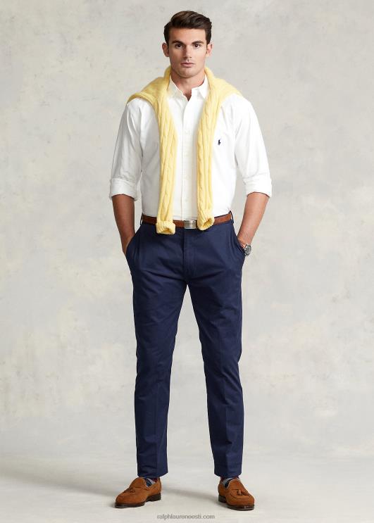 Ralph Lauren mehed rõivaga värvitud oxfordi särk PR0V1512 valge/merepunane