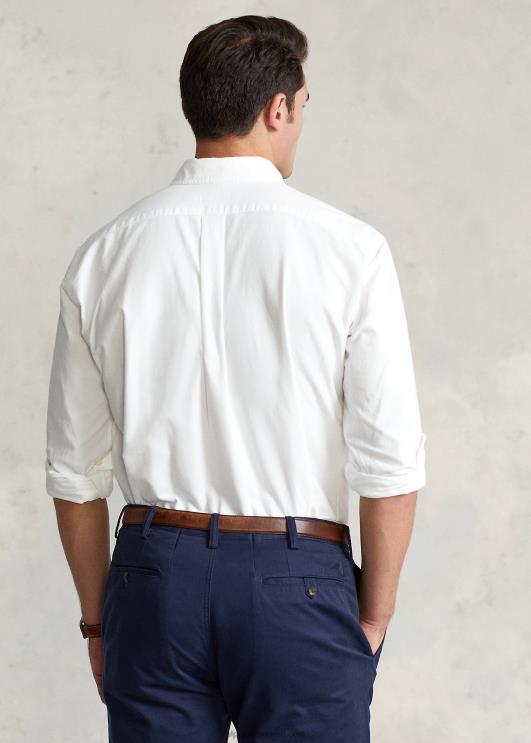 Ralph Lauren mehed rõivaga värvitud oxfordi särk PR0V1512 valge/merepunane