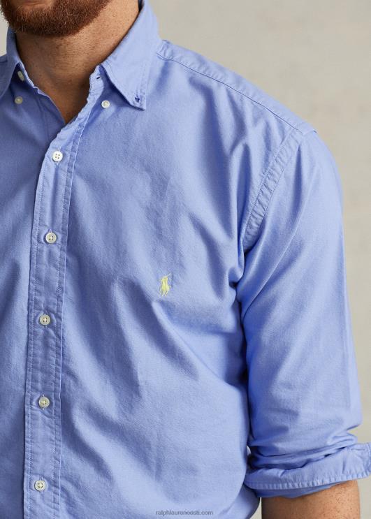 Ralph Lauren mehed rõivaga värvitud oxfordi särk PR0V1515 sadamasaar sinine