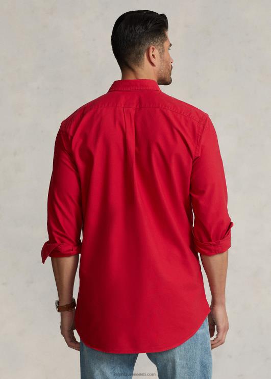 Ralph Lauren mehed rõivaga värvitud oxfordi särk PR0V1516 Rl 2000 punane