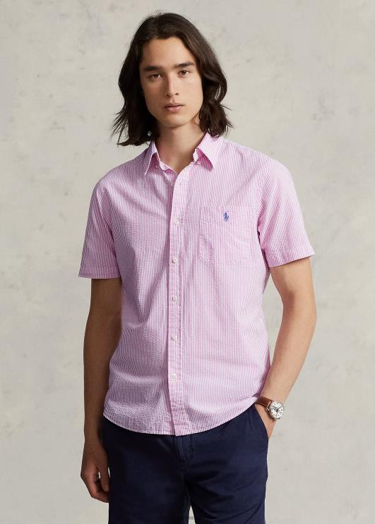 Ralph Lauren mehed rl prepster classic fit seersucker särk PR0V676 2604h roos/valge