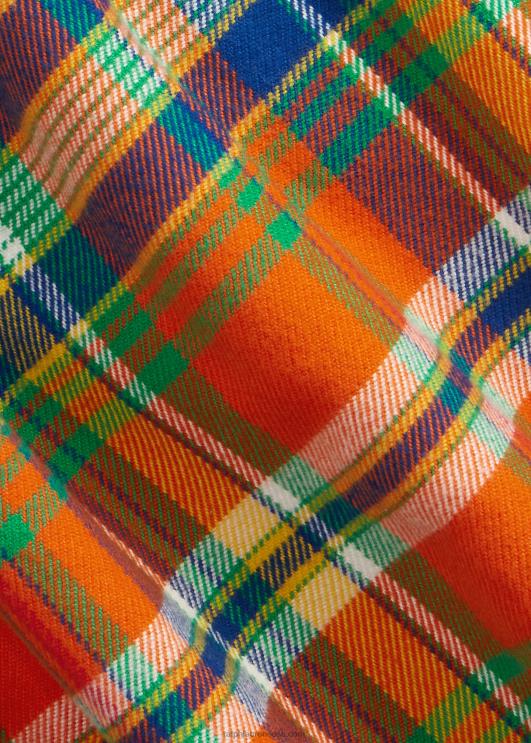 Ralph Lauren mehed ruuduline flanellist hübriidsärk PR0V8474 oranž/kuninglik multi