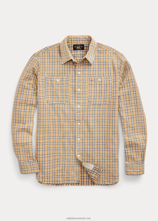 Ralph Lauren mehed ruuduline kootud töösärk PR0V1736 päevitus/indigo