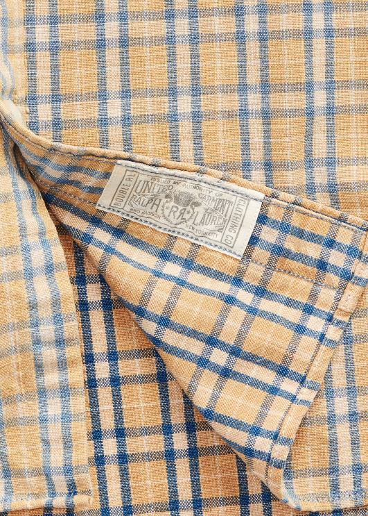 Ralph Lauren mehed ruuduline kootud töösärk PR0V1736 päevitus/indigo