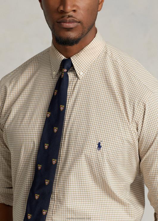 Ralph Lauren mehed ruuduline veniv poplinsärk PR0V1326 vintage khaki/valge